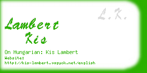 lambert kis business card